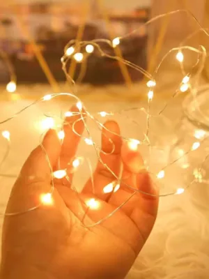 1 Pc, Fairy String Lights, 30LED Waterproof Fairy Lights, Battery Operated Copper Wire Decorative String Light, Garden Yard Decor, Home Room Scene Decor, Living Room Bedroom...
