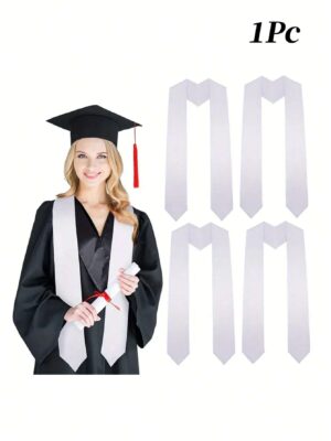 1Pc Plain Graduation , Graduation Sash Scarf Shawl For Men And Women, Ceremonial Shoulder Straps For Men And Women, Solid Colors Shoulder Straps