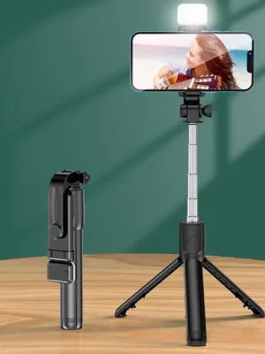 1pc Integrated Extendable Selfie Stick With , Ring Light And Beautify Function, Including Tripod Stand, For Photography, Live Broadcast
