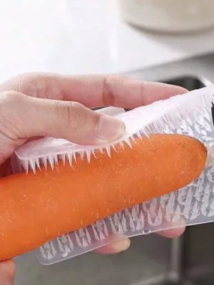 1pc Multi-Functional Fruit And Vegetable Cleaning Brush - Bendable Vegetable Washing Brush For Cucumber, Finger Brush For Kitchen - Kitchen Tools And Accessories(Manual...