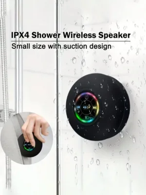 RGB Lighting Bathroom Suction Cup Waterproof Wireless Speaker, Skin-Friendly Feel HD Sound Quality