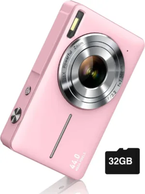 Digital Camera, FHD 1080P, Digital Point And Shoot, 44MP For Vlogging With Anti Shake 16X Zoom, Compact, Small For Boys Girls Teens Students Seniors