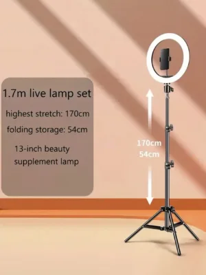 160cm Floor Stand Tripod With 13-Inch Large Ring Light For Live Streaming