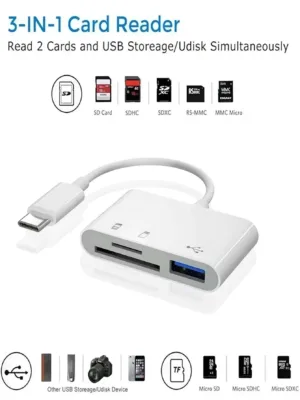 USB C to SD , Micro SD Memory Card Reader, Type C to SD Card Reader Adapter for Type C SD Card Adapter Supports Compact Flash/CF/SD/Micro SD for iPad Pro/Air/Mini Mac iMac...