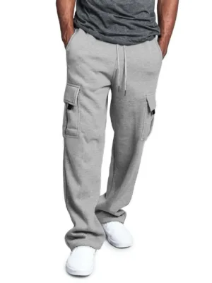 Manfinity Homme Loose Fit Men's Drawstring Waist Sweatpants With Flap Pocket