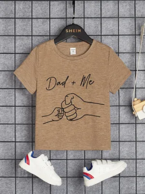 Young Boy Gesture & Letter Graphic Tee