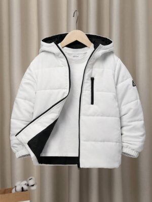 Tween Boy 1pc Zip Up Hooded Puffer Coat
