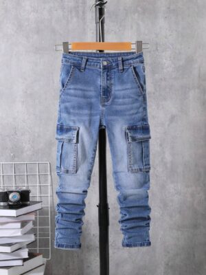 Tween Boy Flap Pocket Side Cargo Jeans