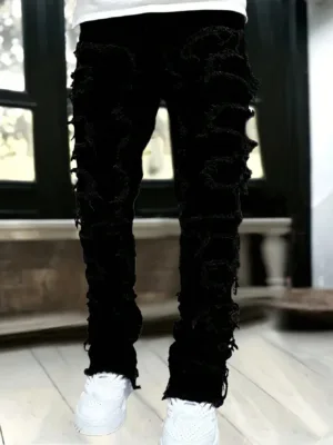 Tween Boy Solid Raw Trim Jeans