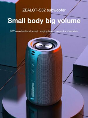 Zealot Portable Waterproof Wireless Speaker Ipx5 10w Mini Wireless Speaker Bt 5.0 12hrs Long-lasting Battery 1800mah Hifi Stereo Mic/tf Card/USB/aux Compatible For Home/outdoor...