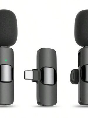 Wireless Tie-Clip Collar Microphone Compatible With IPhone/Android/PC, Professional Wireless Live Game Recording Interview Mini Microphone For Video Recording/Interview/Live...