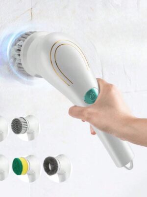Kitchen Household Multifunctional Electric Cleaning Brush With 5 Brush Heads,Kitchen,Kitchen Items,Cleaning,Kitchen Towel