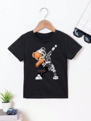 Young Boy Casual Tractor Print Short Sleeve T-Shirt