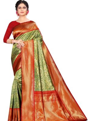 Ethnic Indian Party Wedding Kanjivaram Silk Saree New Collection Stylish Sari