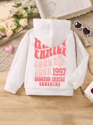 Young Girl Slogan Graphic Hoodie