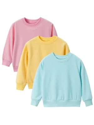 Toddler Girls 3pcs Solid Sweatshirt