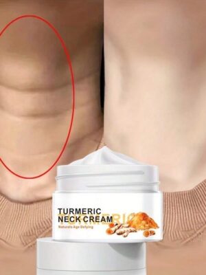 Turmeric Neck Firming Cream - Facial Moisturizer With Retinol Collagen & Hyaluronic Acid - Double Chin Reducer - Day & Night Anti-Wrinkle Cream - Firming, Hydrating Face Cream