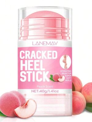 LANEMEY 1PC Low Allergy Cracked Peach/Honey/Strawberry Scent Heel Stick Balm- Suitable For Hands, Foot, Body Heel Skin Daily Care All Kinds Of Skins 1.4 OZ