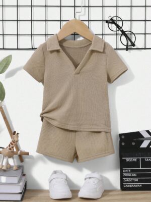 Baby Boy Casual Collared T-Shirt And Shorts Set