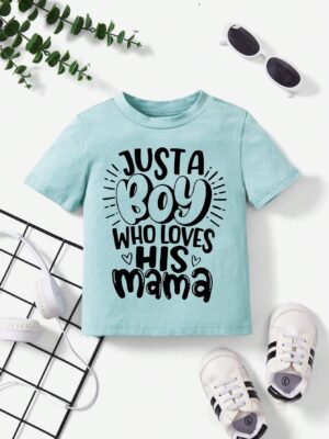 Baby Boy Casual Printed Short Sleeve Round Neck T-Shirt Suitable For Summer