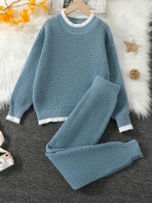 Tween Boys' Color Block Hem Sweater Set