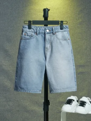Tween Boy Slant Pocket Bermuda Denim Shorts