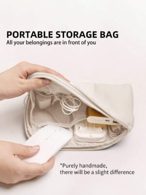 1pc Portable Multifunctional Data Cable Storage Bag