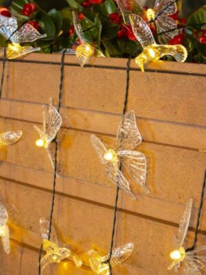 1pcs 23ft 30LEDLight 8 Pattern Solar Star Butterfly Hummingbird Light, Outdoor Decorative Solar String Lights, Patio Waterproof Lighting, Campervan, Gazebo, Girls Theme Room,...