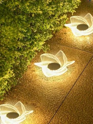 1PC Solar Rotating Flower Lantern Floor Insert Light Suitable For Garden Lawn Atmosphere Path Light