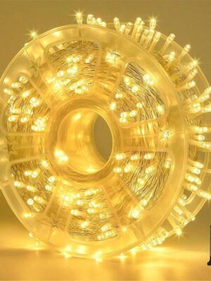 JMEXSUSS 400 LED Warm White String Lights Outdoor Waterproof,132ft String Lights Plug In With Remote,8 Modes String Lights Indoor For Bedroom Wedding Party Decorations
