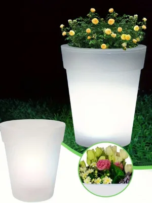 4LED Solar Planter Lamp, Plastic White Planter LED Lamp, Can Be Placed In Outdoor Indoor Places, Such As Dining Table, Bedroom, Living Room, Office, Table, Window, Balcony,...