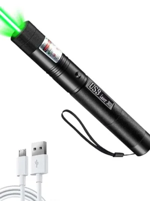 1pc USB Rechargeable Laser Light For Outdoor Hunting, Hiking, Camping, Long Range Laser Beam, Green Laser Pointer