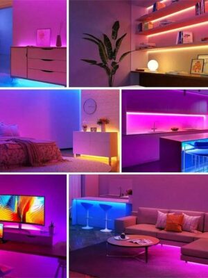 Bedroom LED Color-Changing Strip Light With Remote And App Control, RGB 5050 Strip Light For Room And Home Party Decoration