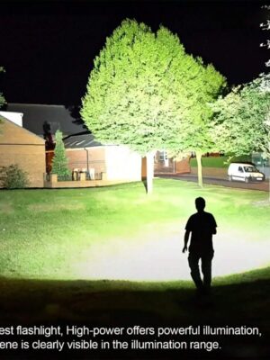 1Pc,High-Power Power Light, Rechargeable Super Bright Long Shot, Four Nuclear Explosion Light, Multi-Functional Side COB Side Light Field Lighting