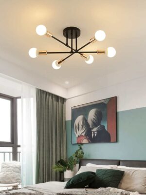 Modern Ceiling Light Fixture Tree Branch Shape Pendant Light With 6 Lights, Retro Industrial Style Lighting For Living Room, Bedroom, Kitchen (bulbs Not Included)